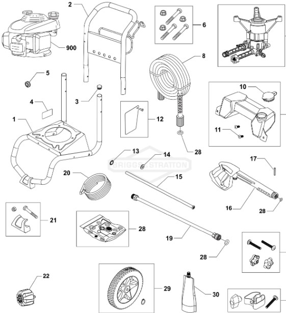 SNAPPER Power Washer 020794-00 repair parts & Manual